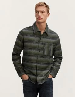 Denham BURTON 1 POCKET OVERSHIRT American Stripe Cotton