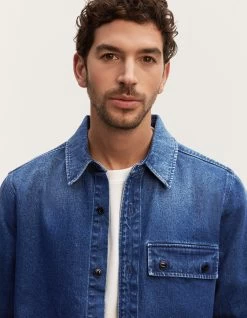 Denham BURTON FLAP OVERSHIRT Rigid Denim -Fusion Verkoop 01 23 08 43 041 row4 1