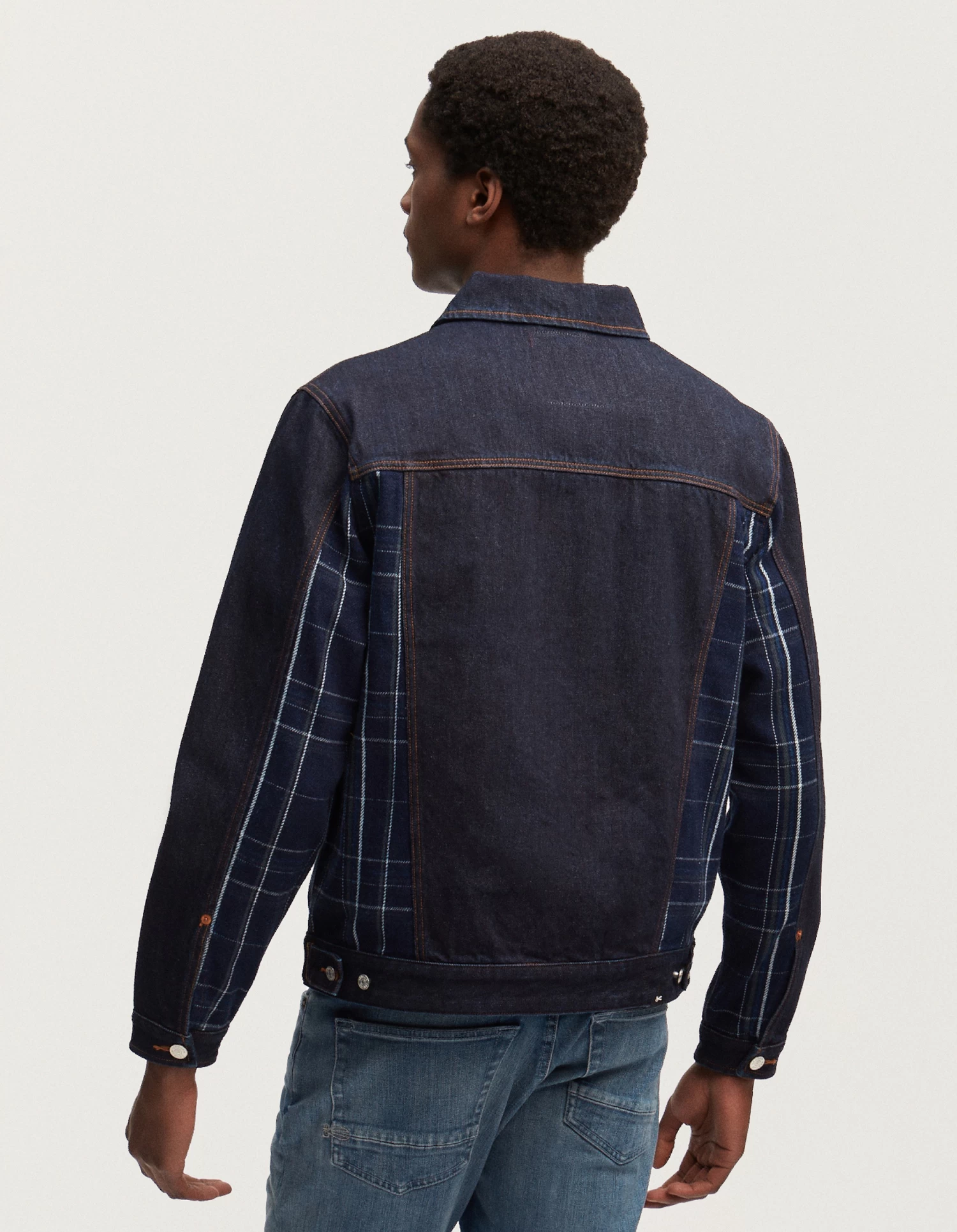 Denham TOKYO MIX JACKET Denim Check 4 Denham TOKYO MIX JACKET Denim Check - Afbeelding 2