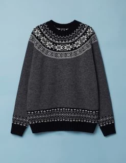 Denham YORK FAIRISLE KNIT SWEATER Heavy Wool