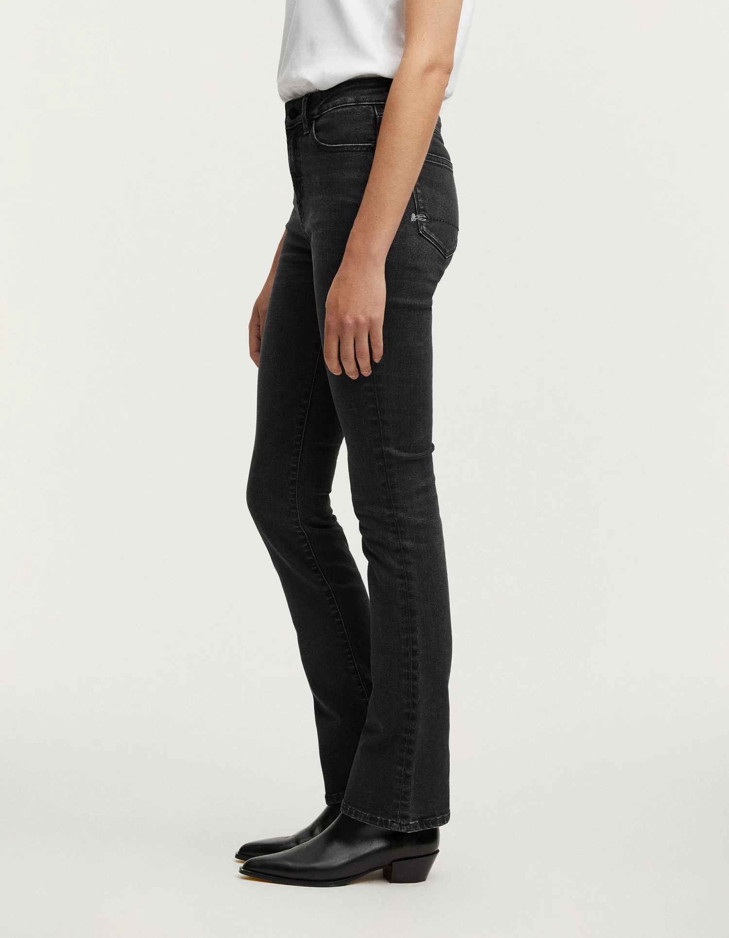 Denham BRITTANY BOOTCUT Double Black Worn 4 Denham BRITTANY BOOTCUT Double Black Worn - Afbeelding 2