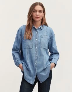 Denham OLIVIA 2 POCKET SHIRT Light Stonewash