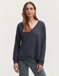 Denham OSKA V NECK SWEATER Cotton Melange
